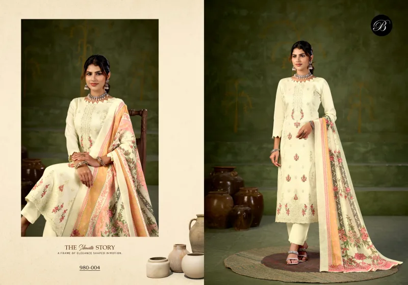 Zarqash Vol 18 By Belliza Jam Cotton Embroidery Dress Material